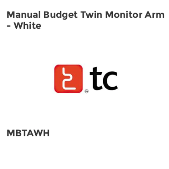 TC Group Manual Budget Twin Monitor Arm - White