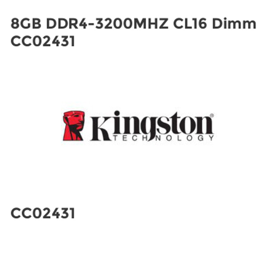 Kingston 8GB DDR4-3200MHZ CL16 Dimm CC02431- you get 3