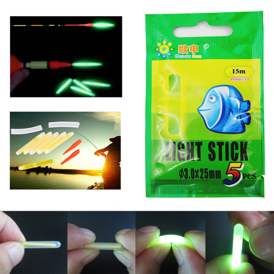 50 PCS Durable Floating Night Fishing Light Stick 25x3.0 mm