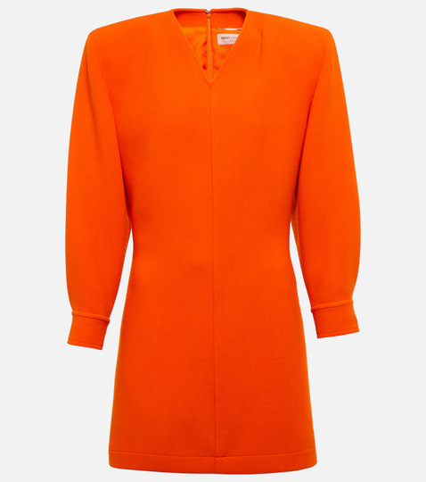 Double wool crêpe minidress