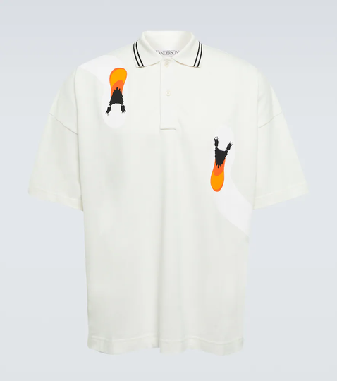 Printed polo cotton shirt