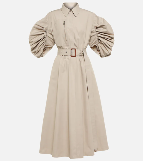Cotton poplin midi dress