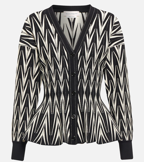 Jacquard-knit cardigan