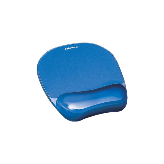 Fellowes Crystal Gel Mouse Pad Wrist Rest Blue