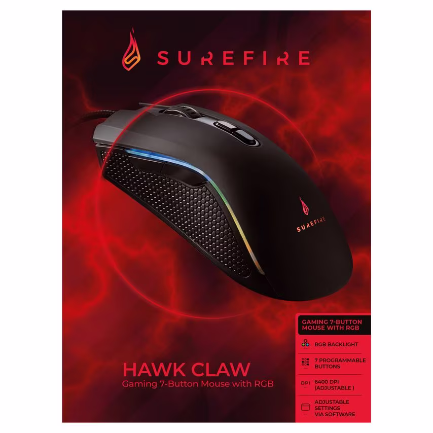 SureFire Hawk Claw 7-Button Mouse Rgb