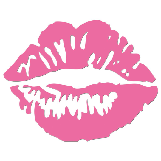 (Pink, 150mm) Kiss Lips Car Sticker Wall Window Laptop Phone Premium Grade Waterproof Vinyl