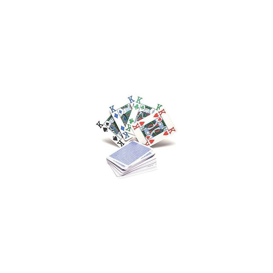Copag 4 Colour 100% Plastic Playing Cards Poker Size Jumbo Index (Blue Back)