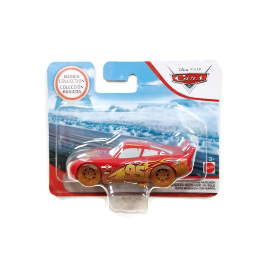 Cars FLG76 Basics Collection 1:55 Muddy Lightning McQueen Vehicle (FGL46)