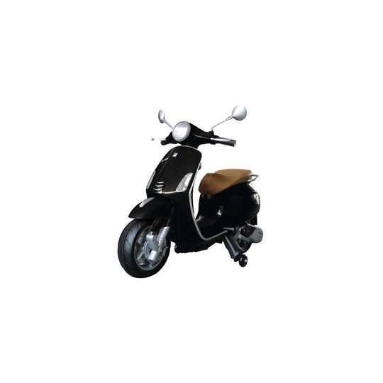 Vespa Primavera Licenced Kids 6v Electric Ride On Retro Moped Black