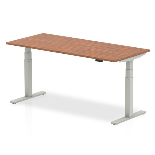 Dynamic Air 1800/800 Walnut Height Adjustable Desk with Silver Legs