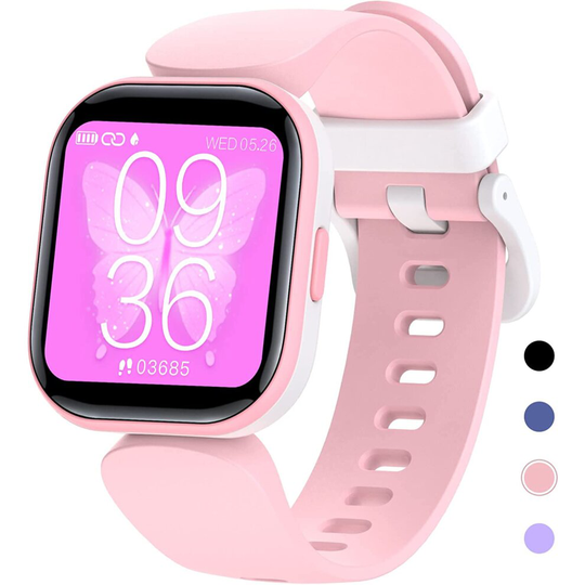 (Pink) Kids Fitness Activity Tracker Watch, 1.4" DIY Watch Face IP68 Waterproof Kids Smart Watch with 19 Sport Modes