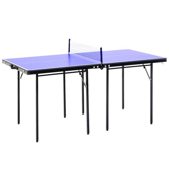 HOMCOM Folding Mini Table Tennis Portable Ping Pong Set with Net
