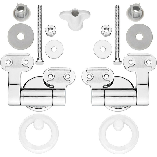 2Pcs Soft Close Hinge Toilet Seat Chrome Hinges Replacement Parts