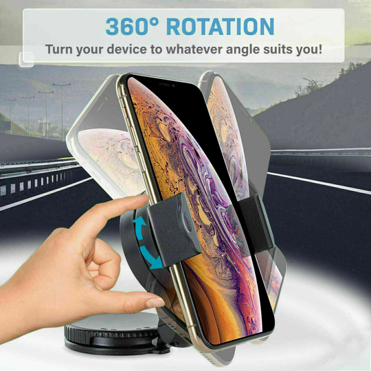(For Apple iPhone XR) 360 Rotation in Car Windscreen Suction Mount Mobile Phone Holder Bracket Stand