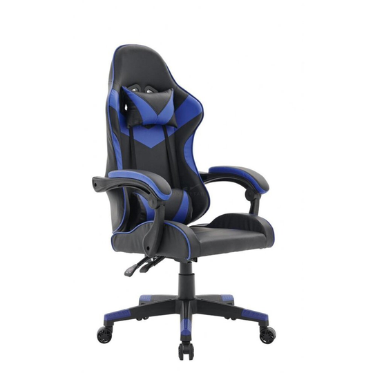 Gaming Computer Chair Ergonomic Adjustable Swivel Recliner Laptop Office Chair, Black/Blue