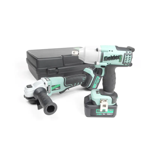 Kielder KWT-TPK-04 Duo Twin Pack 18V Brushless Impact Wrench, Angle Grinder, 2 x