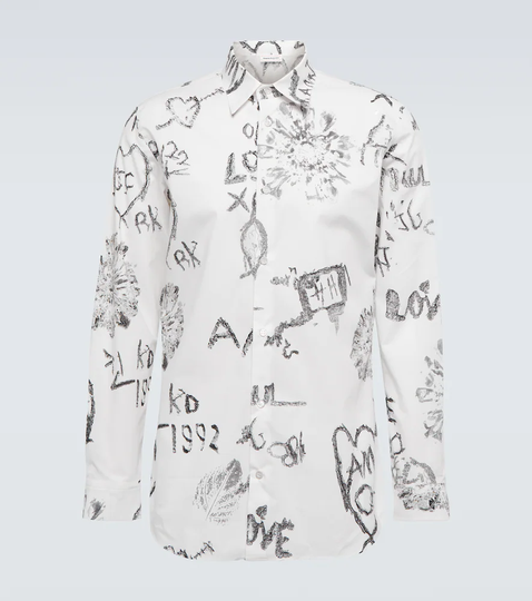 Printed cotton poplin shirt