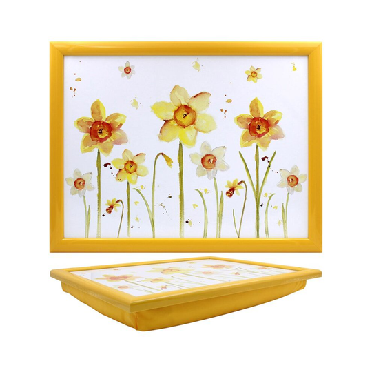 Yellow Daffodils Laptray Floral Design Cushioned Laptop Tray Padded Base Flowers