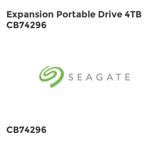 Seagate Expansion Portable Drive 4TB CB74296- you get 2