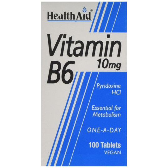HealthAid Vitamin B6 (Pyridoxine HCl) 10mg - 100 Tablets