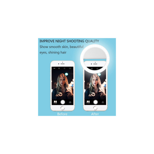 Selfie LED Light Ring Flash Clip Rechargeable Camera For Phone & Tablets Iphone