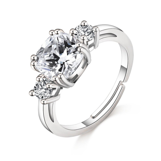 Silver Plated Meghan Replica Ring Created with Swarovski Crystals