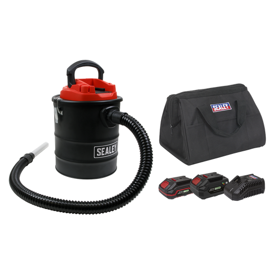 Sealey Handheld Ash Vacuum Cleaner 20V SV20 Series 15L Kit - 2 Batteries