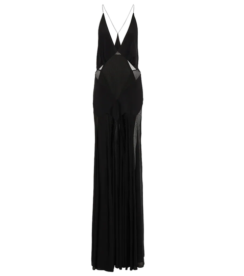 Jersey voile gown