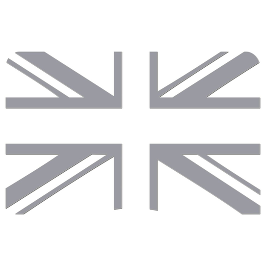 (Silver, 190mm) Union Jack Car Sticker Wall Window Laptop Phone Premium Grade Waterproof Vinyl