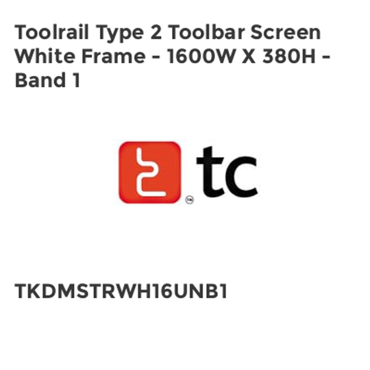 Tc Toolrail Type 2 Toolbar Screen White Frame - 1600W x 380H - Band 1