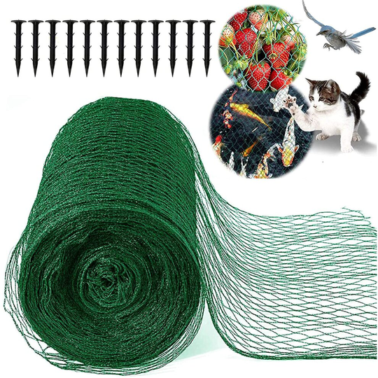 Green Garden Netting, 4M x 10M Grass Seed Netting, Anti-Bird Netting