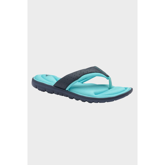 (UK 8, NAVY/JADE) DUNLOP memory foam cushioned toe post flip flops