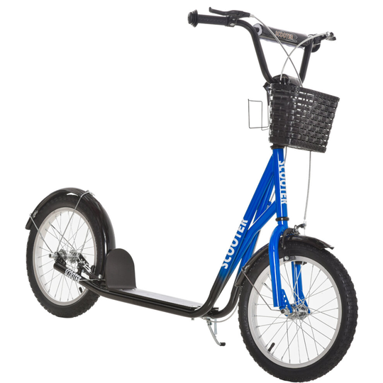 HOMCOM Kids Kick Scooter Teen Ride On Adjustable Scooter Blue