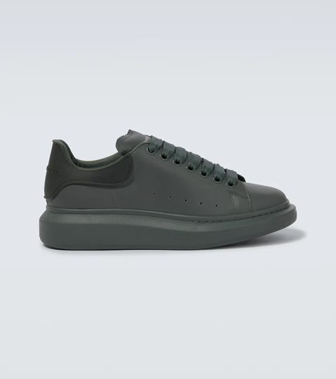 Oversized leather low-top sneakers