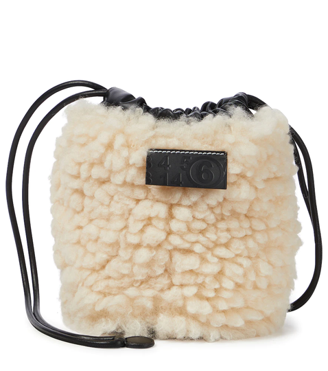 Faux fur bucket bag