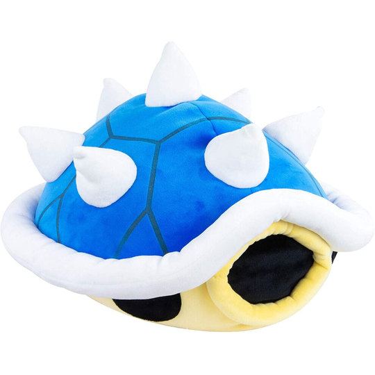 Mario Kart Spiny Blue Shell Plush Toy 40 cm, Nintendo and Mario Merchandise for Retro Gaming Fans, Clip-on Toy and Desk Gadgets and Gaming Desk