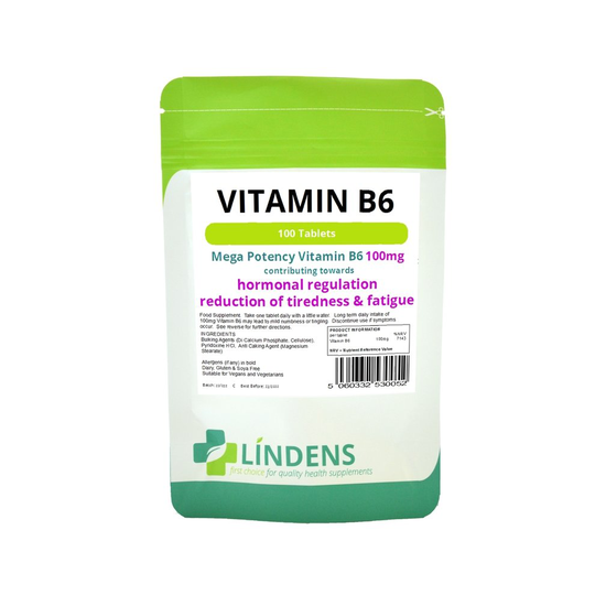 Lindens Vitamin B6 100mg 2-PACK 1 /day 200 tablets B-6 B 6