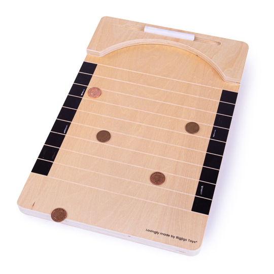 Bigjigs Toys Penny Board Push Game | Wooden Toys | Shove Halfpenny Board | Shove Ha'penny | Coin Pusher | Wooden Board Games | Kids Board Games