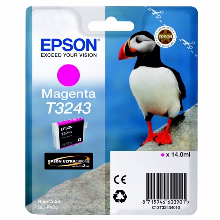 Epson Epson T3243 Puffin Magenta Standard Capacity Ink Cartridge 14ml - C13T3243