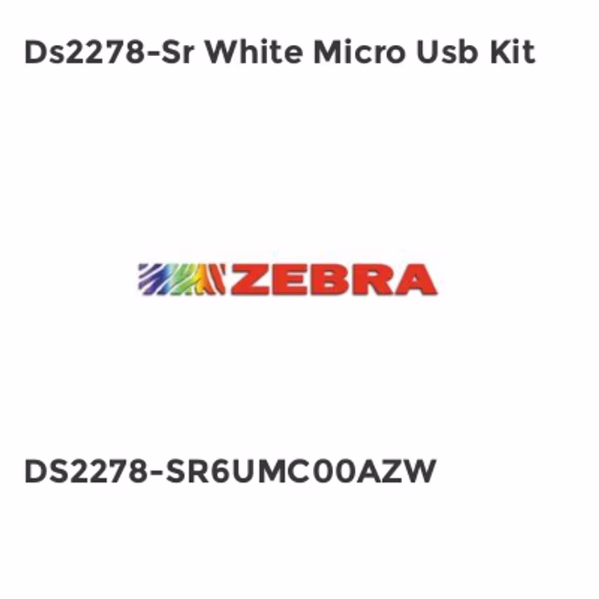 Zebra Ds2278-Sr White Micro Usb Kit