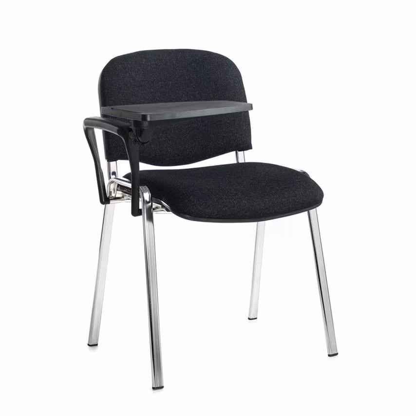 Dams Taurus Meeting Room Chair with Chrome Frame and Writing Tablet - Blue