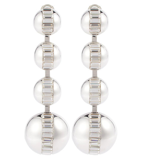 Oversized embellished clip-on earrings