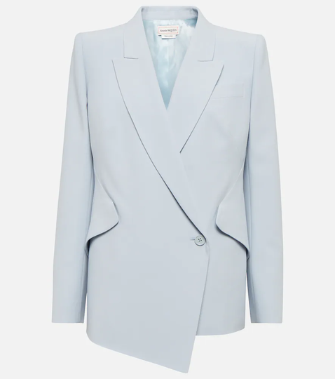 Asymmetric crêpe blazer