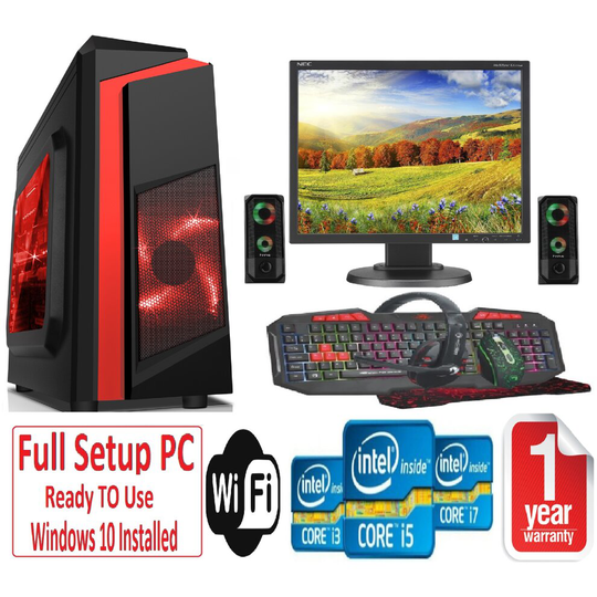 Fast Gaming PC Bundle+Speakers - i5 16GB RAM 1TB GT730 2GB F3 RED