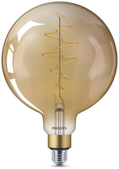 Philips LED Filament E27 6.5W (40W) Dim Giant Bulb + Cord
