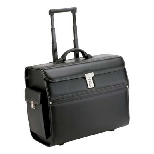Alassio Mondo Trolley Pilot Case Laptop Compartment 2 Combination Locks Leather-