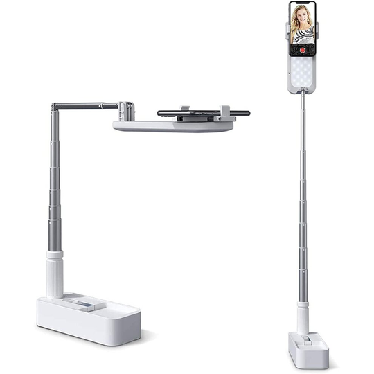 Extendable Selfie Stand Phone Holder, Rechargeable Wireless LED Light