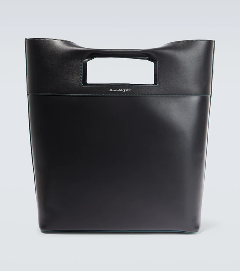 Square Bow small leather tote bag