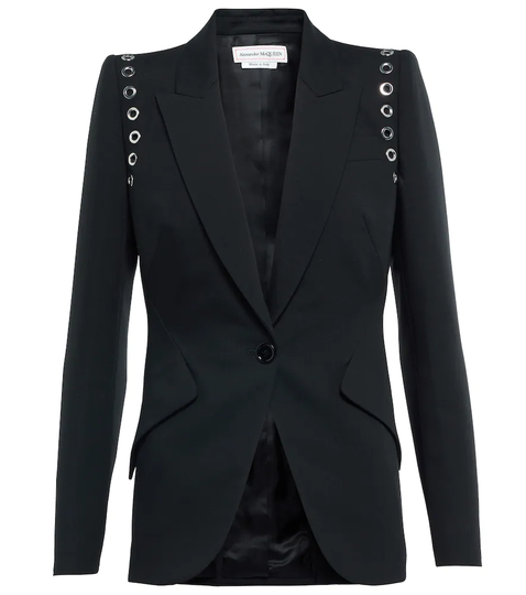 Embellished wool blazer