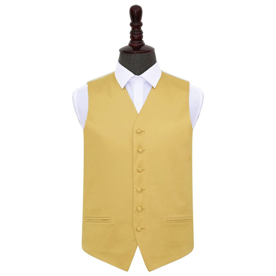 Gold Plain Satin Wedding Waistcoat 42'